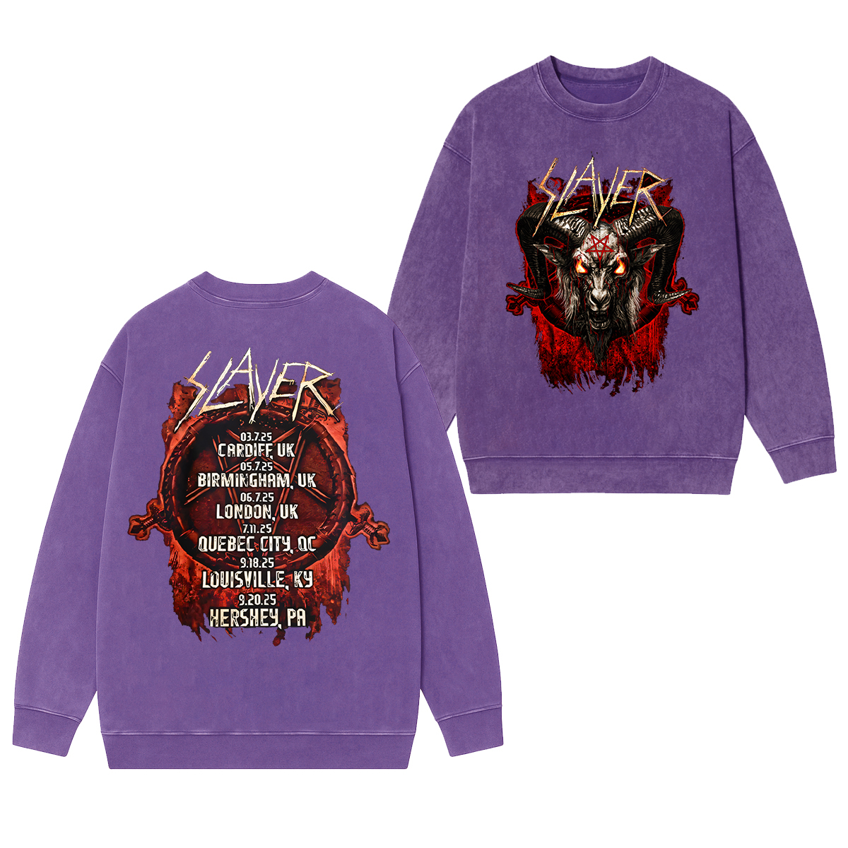 Slayer Washed Unisex Crewneck Sweatshirt