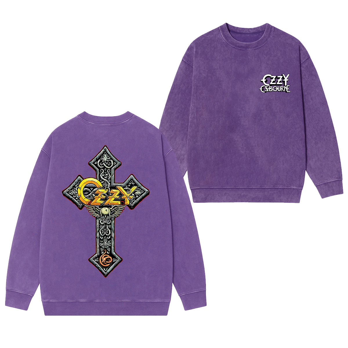 Vintage Ozzy Osbourne Rock and Roll Washed Unisex Crewneck Sweatshirt