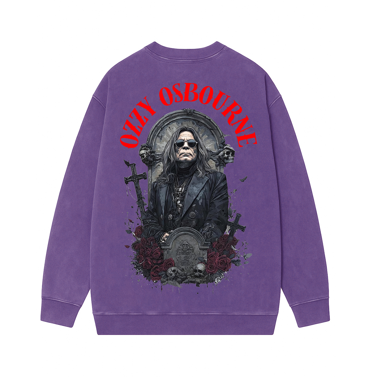 Ozzy Osbourne Memorial Unisex Washed Crewneck Sweatshirt