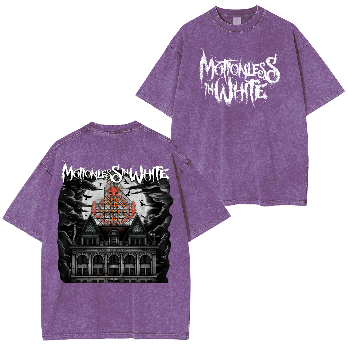 Motionless In White - Afraid Of The Dark - Rock Band  Washed Unisex T-Shirt