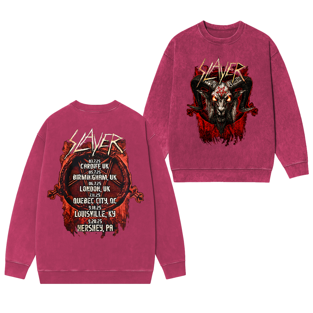 Slayer Washed Unisex Crewneck Sweatshirt