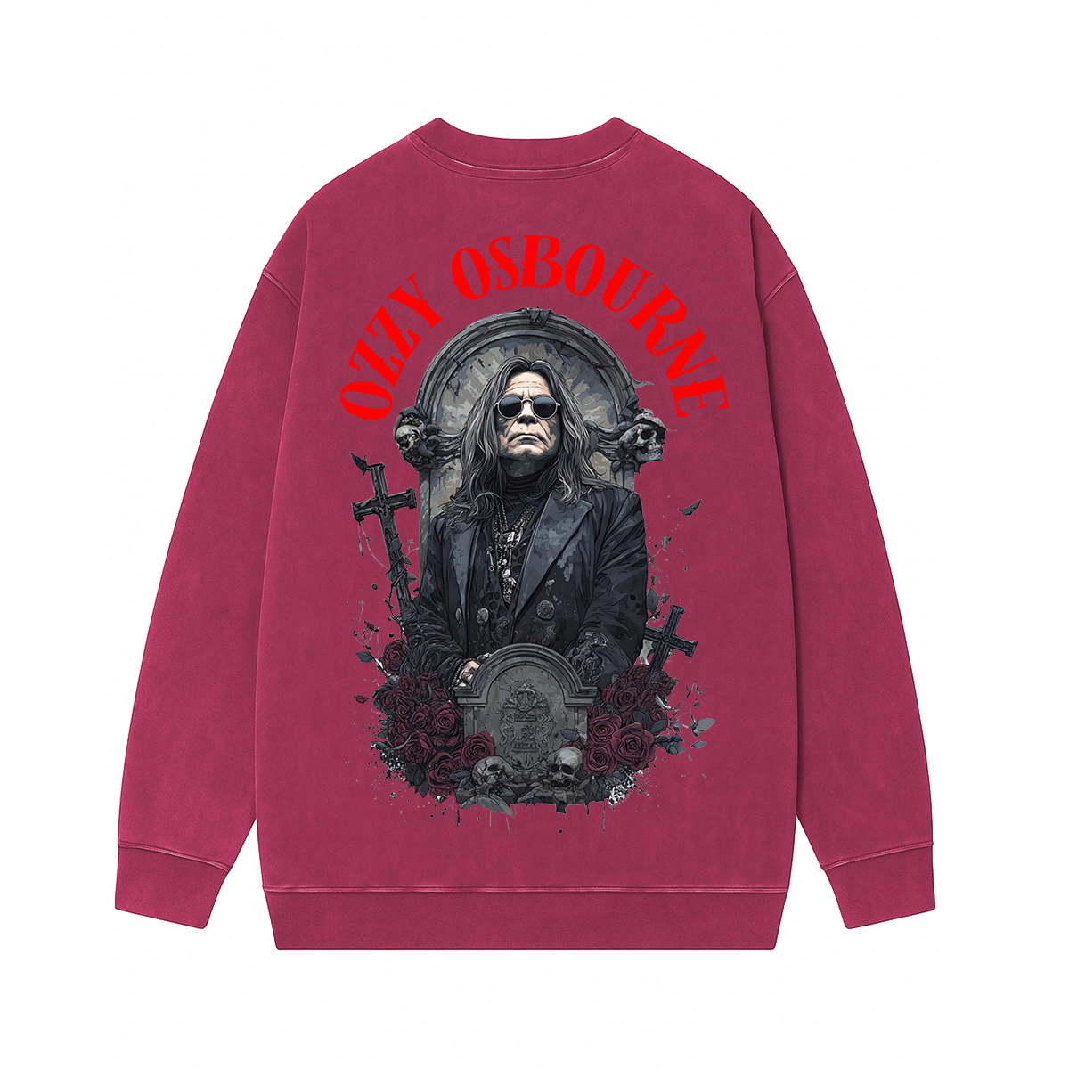 Ozzy Osbourne Memorial Unisex Washed Crewneck Sweatshirt
