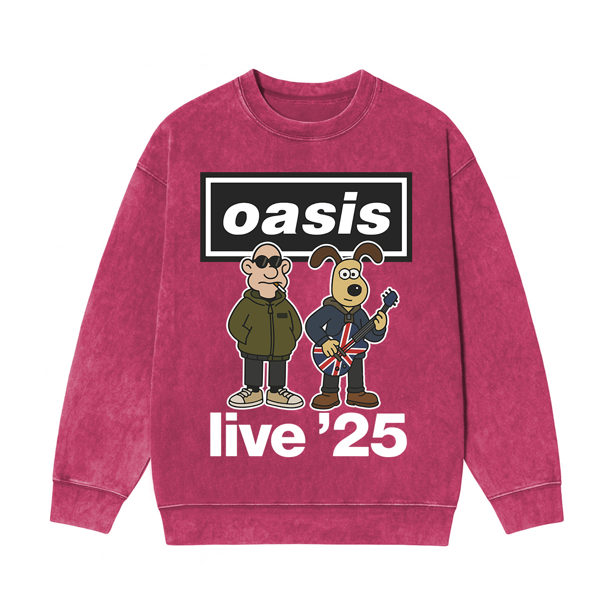 Oasis band  Washed Unisex Crewneck Sweatshirt