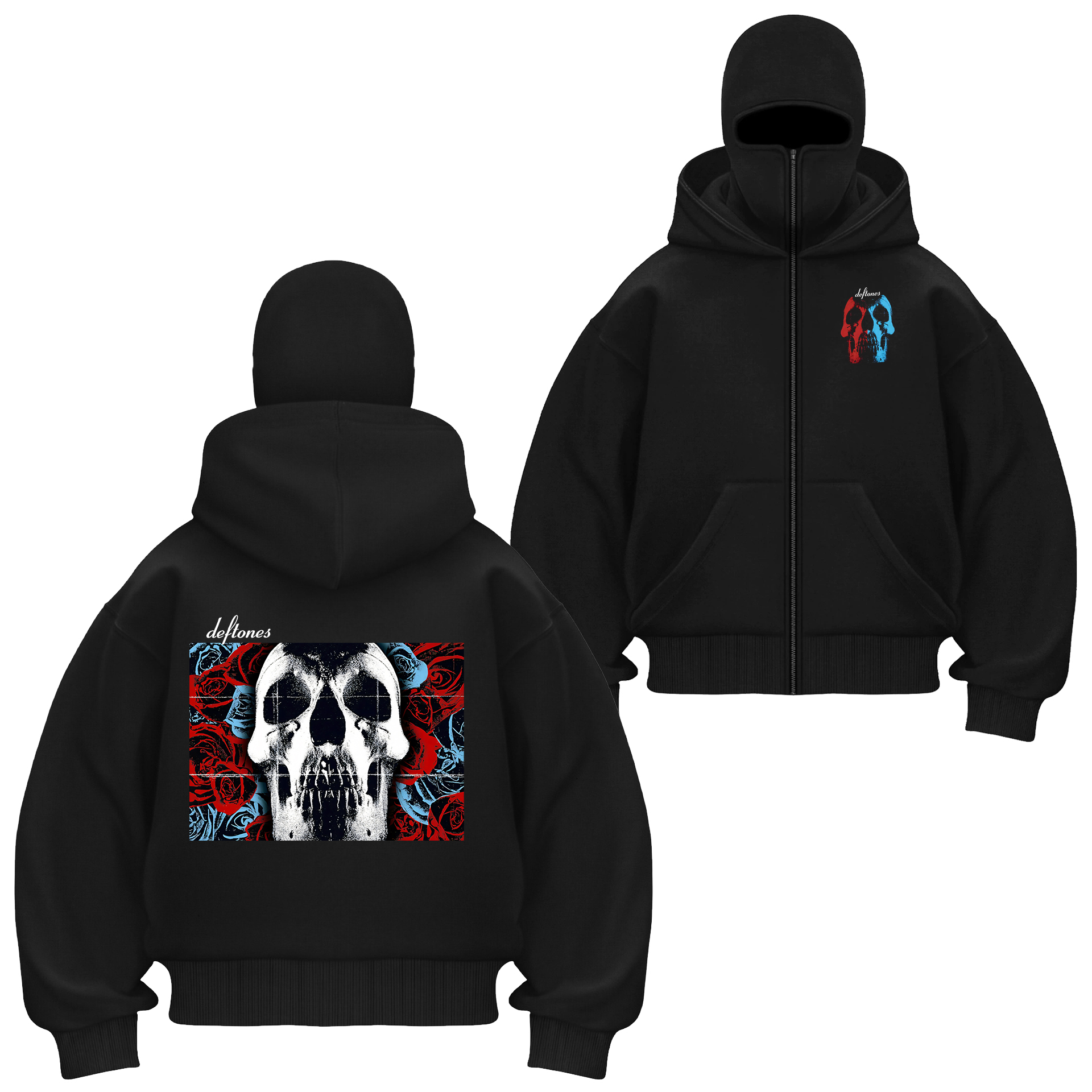 Deftones Merch Unisex Balaclava Zip Hoodie