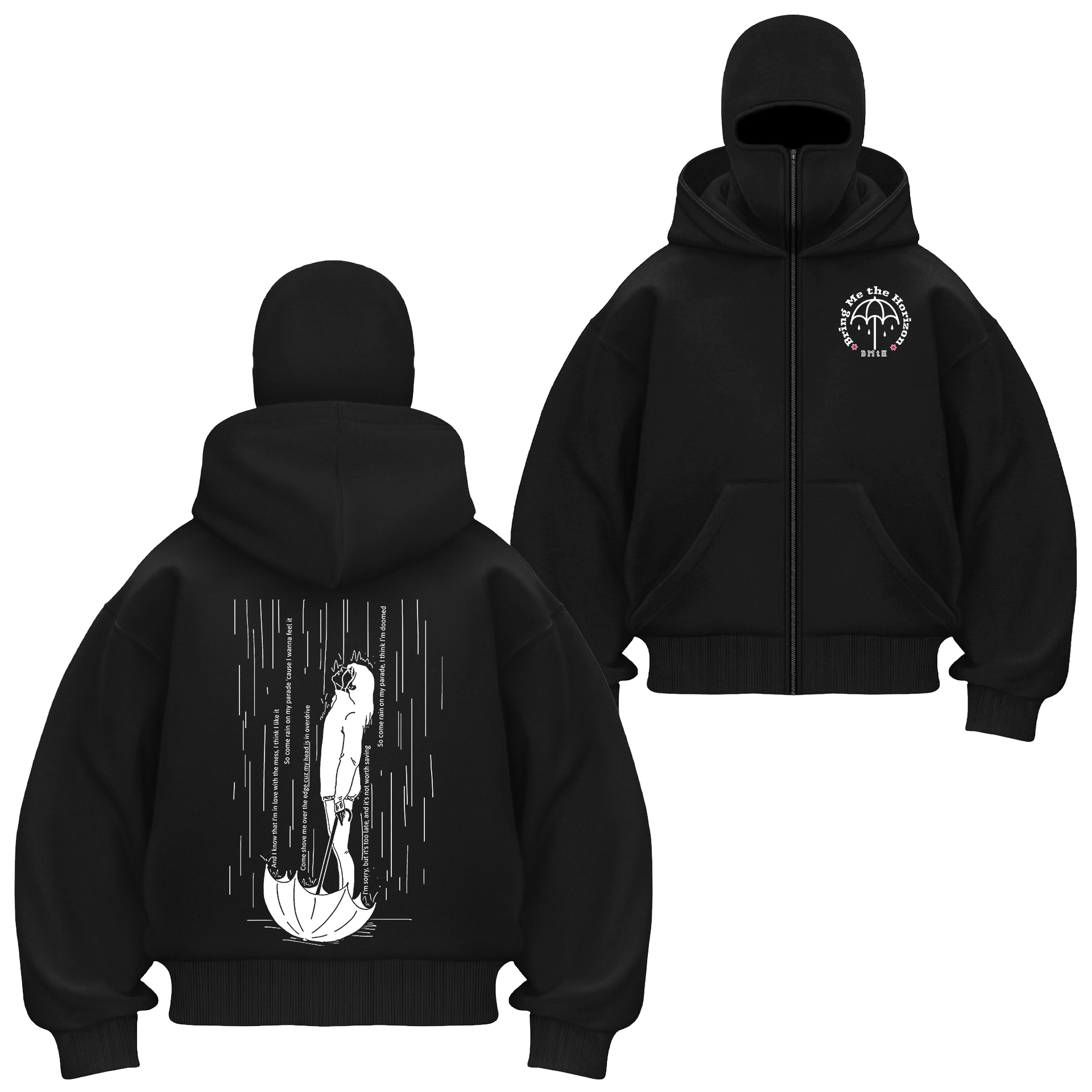 Bring Me The Horizon Unisex Balaclava Zip Hoodie
