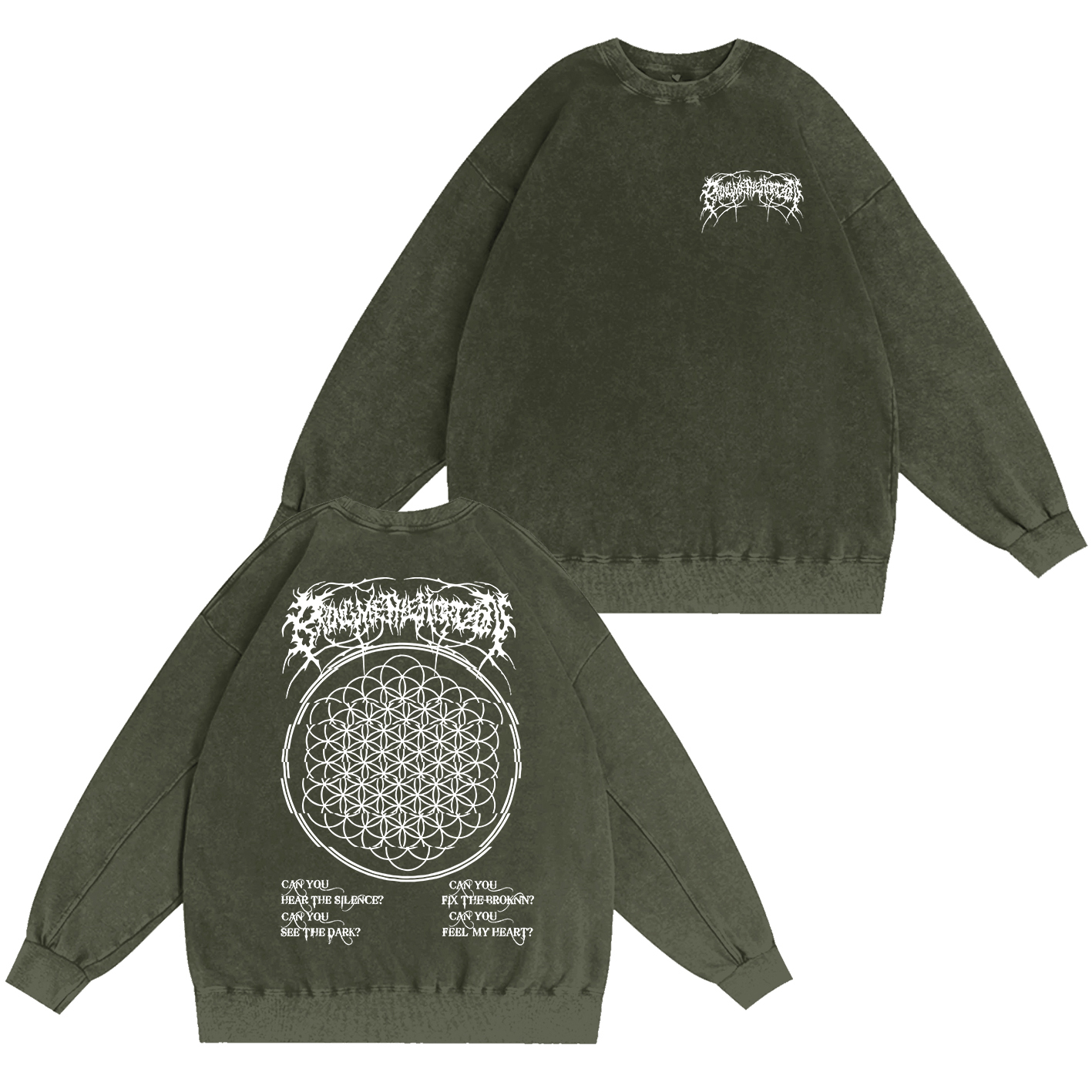 Bring Me The Horizon Unisex Washed Crewneck Sweatshirt