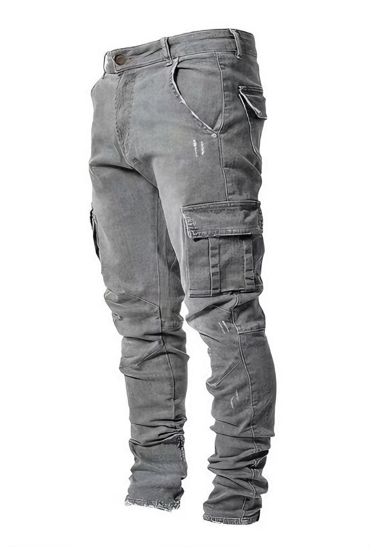 Men's Regular Fit Patched Drawstring Waist Jeans