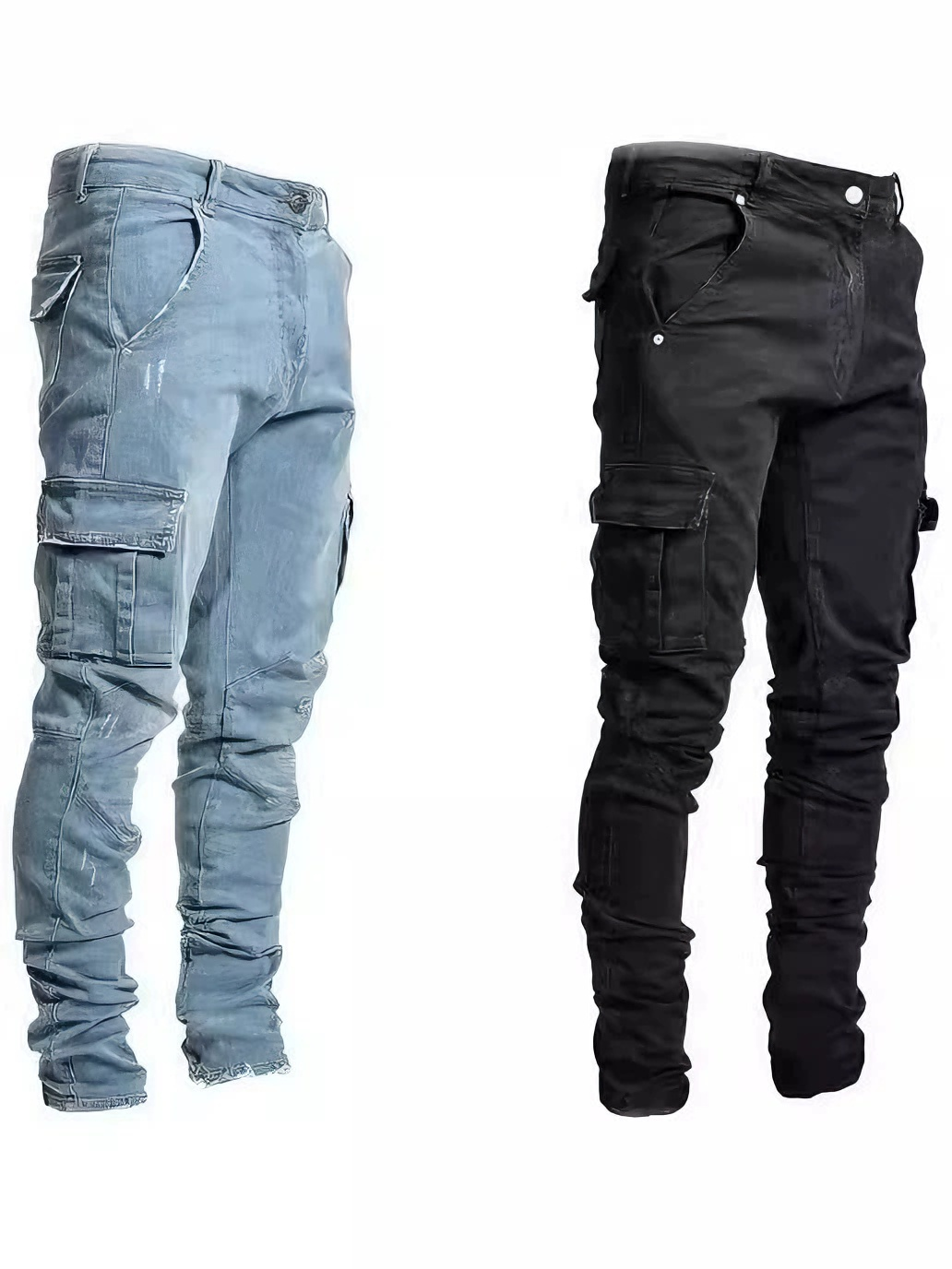 Men's Regular Fit Patched Drawstring Waist Jeans