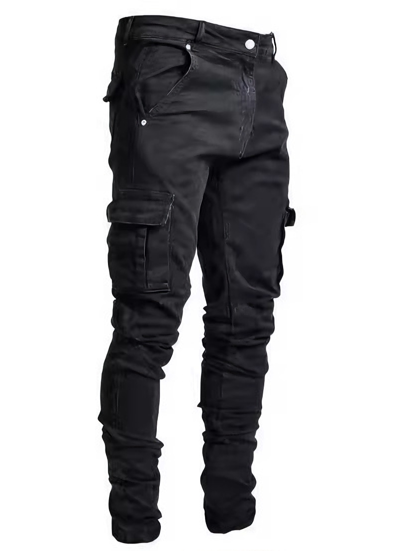 Men's Regular Fit Patched Drawstring Waist Jeans