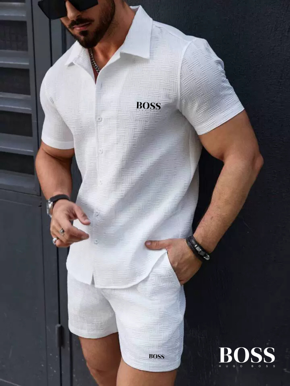HUGO BOSS – Conjunto de Lujo de Verano de Dos Piezas para Hombre