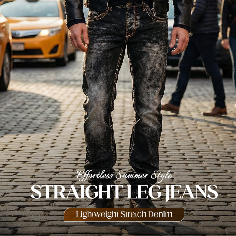 Easy-to-wear summer jeans for men – lightweight stretch fabric, straight cut, versatile and easy to combine ☀️👍