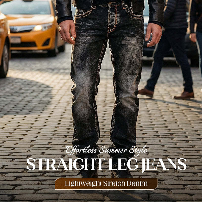 Easy-to-wear summer jeans for men – lightweight stretch fabric, straight cut, versatile and easy to combine ☀️👍