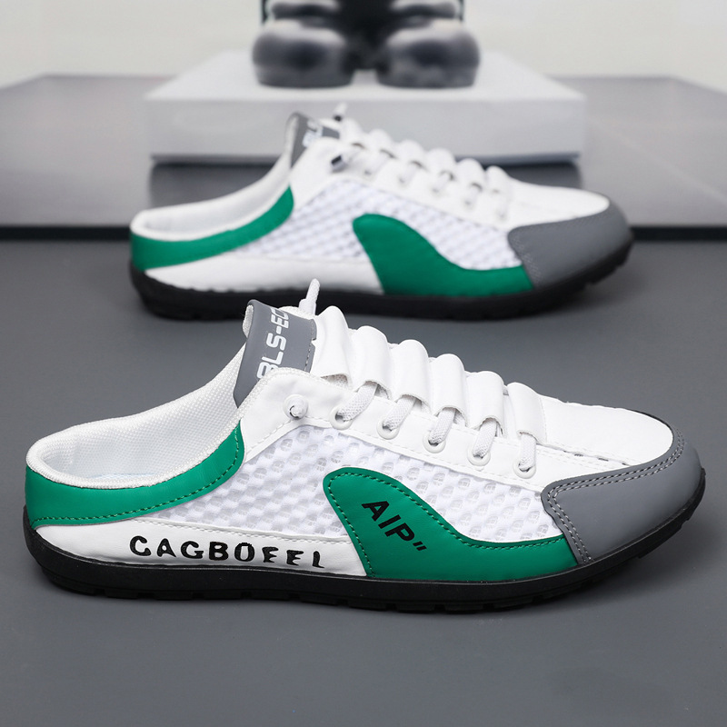 Men’s Breathable Mesh Slip-On Half Slippers-50%OFF