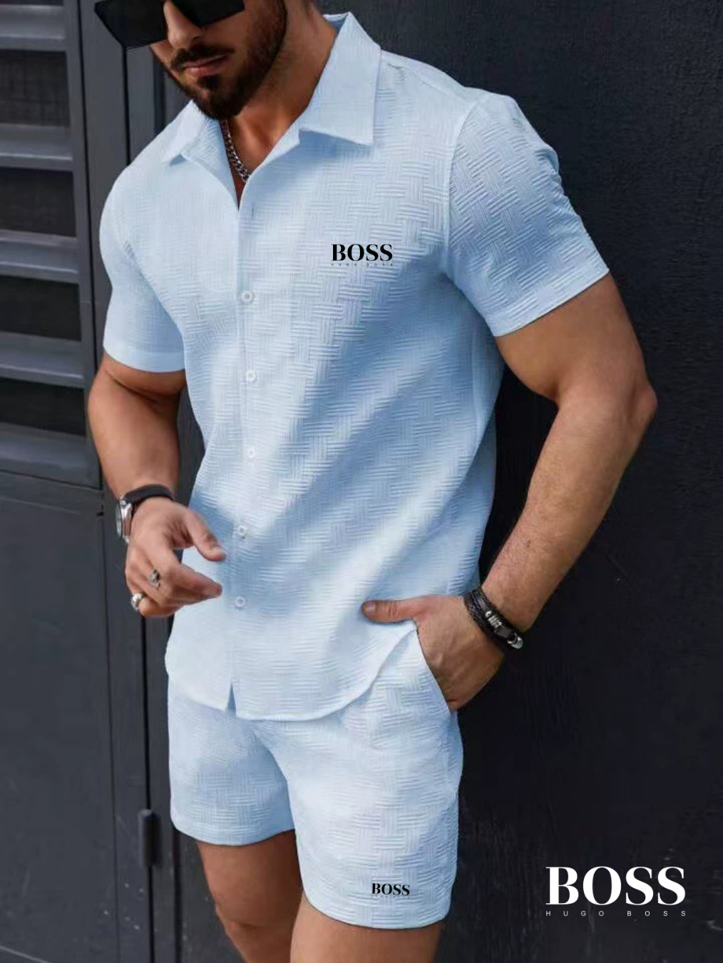HUGO BOSS – Conjunto de Lujo de Verano de Dos Piezas para Hombre