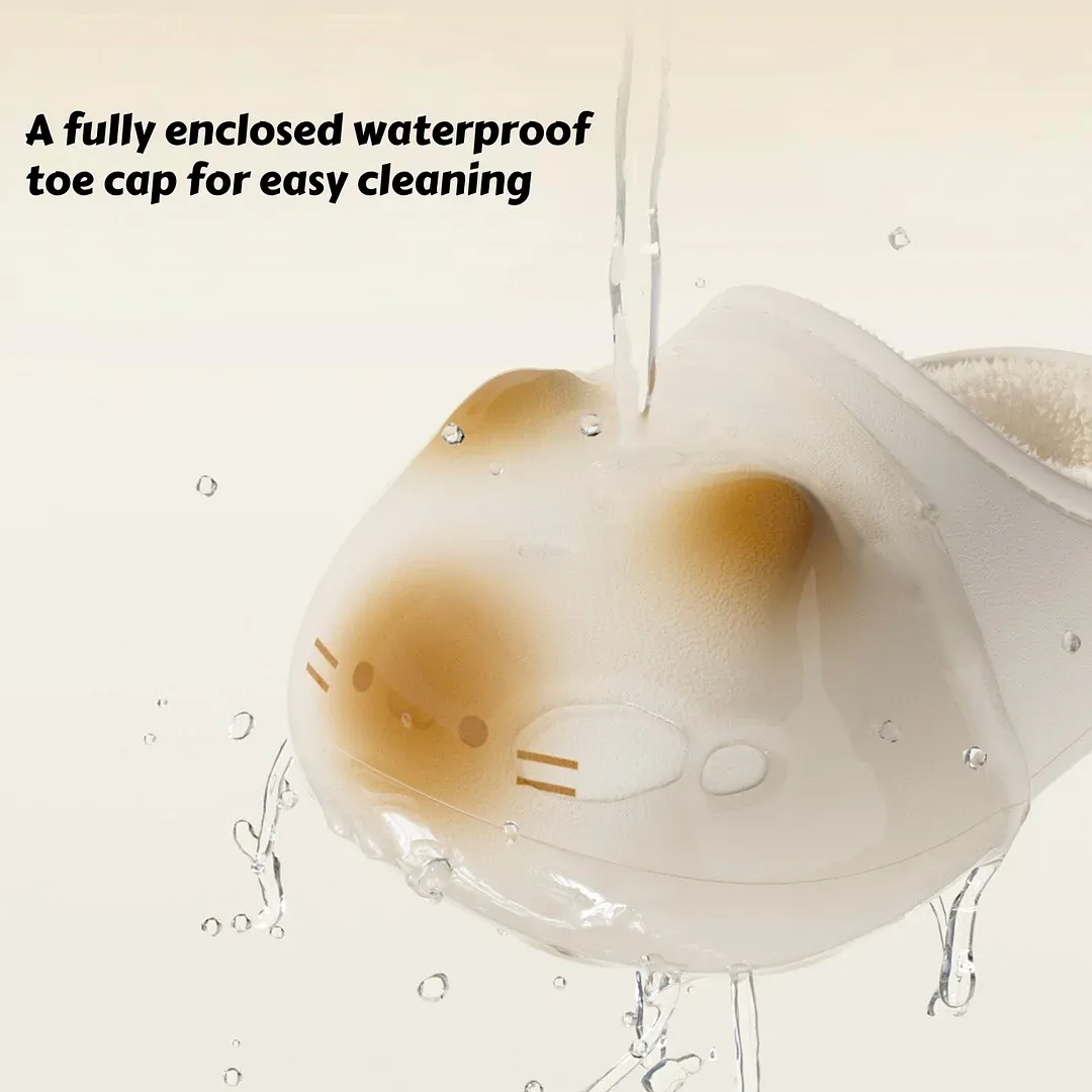 Cat Paws Footprints Fluffy Plush Fleece Height Increase Slippers for Winter Girls Gift Idea