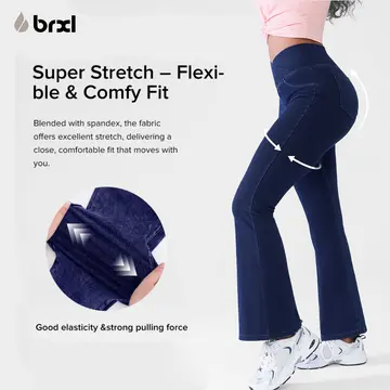 Women's high-waisted stretch crossover jeans
