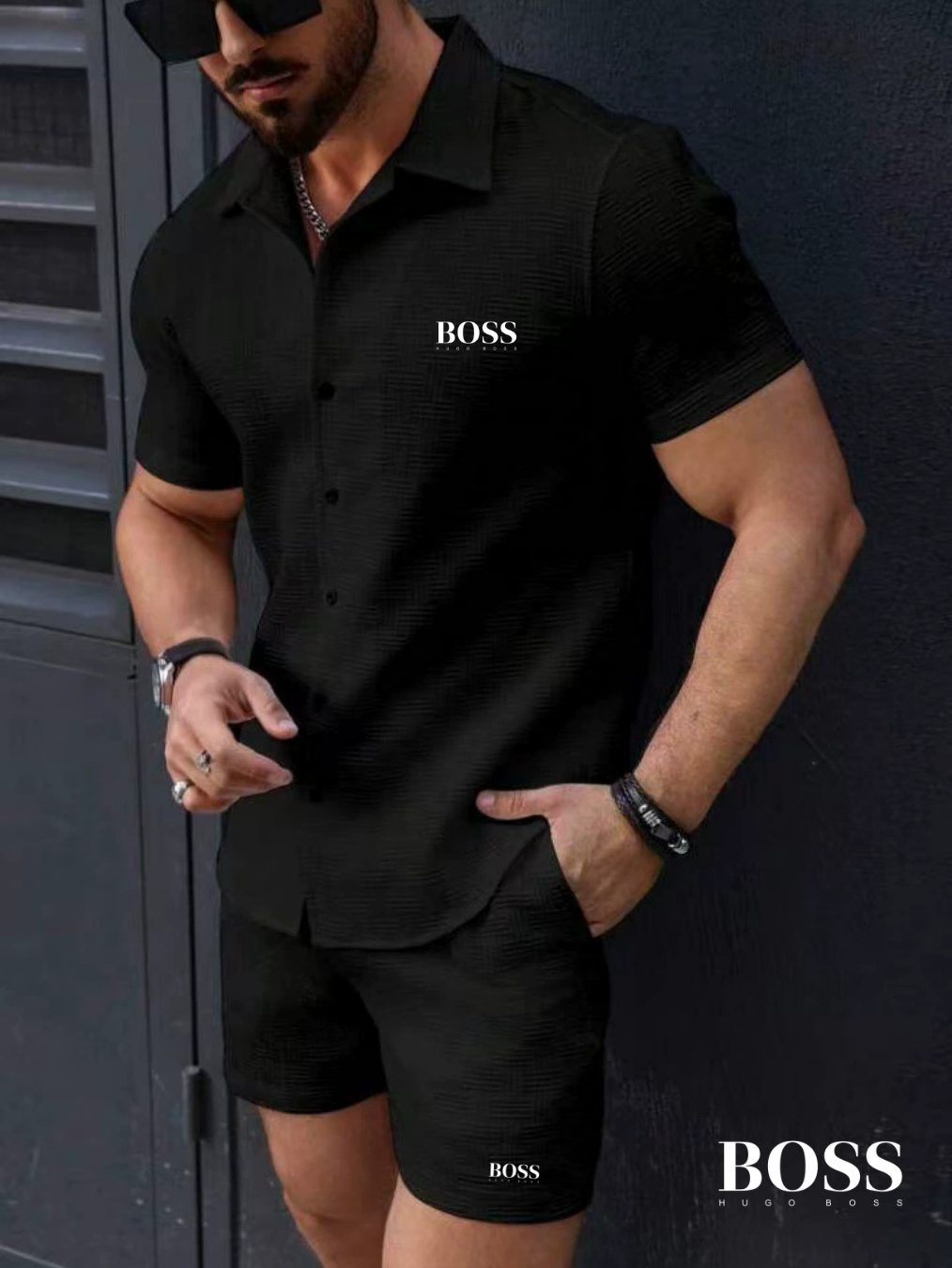 HUGO BOSS – Conjunto de Lujo de Verano de Dos Piezas para Hombre