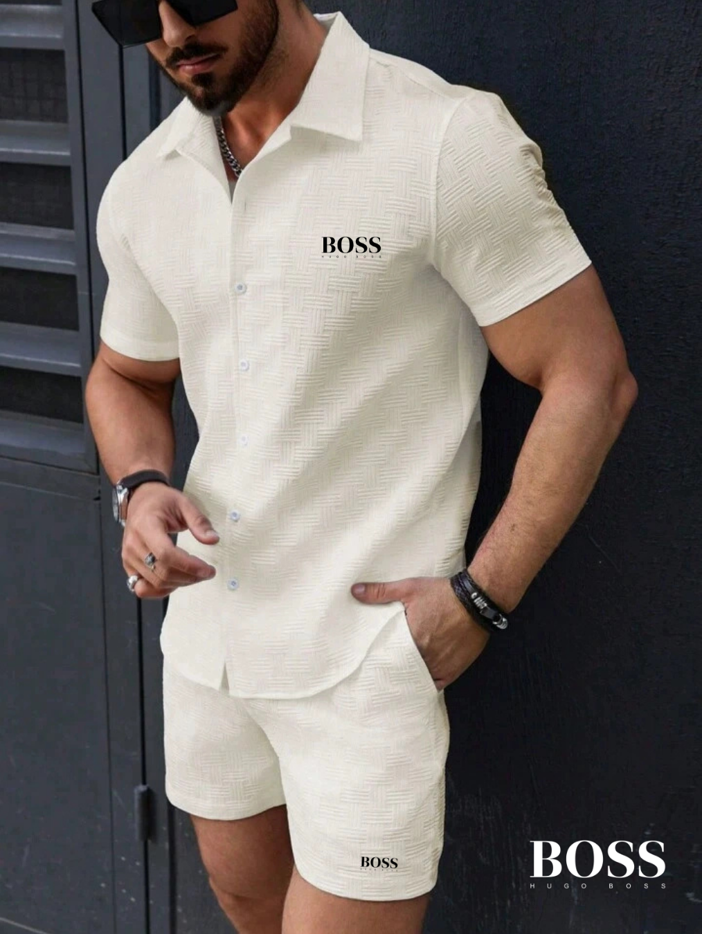HUGO BOSS – Conjunto de Lujo de Verano de Dos Piezas para Hombre