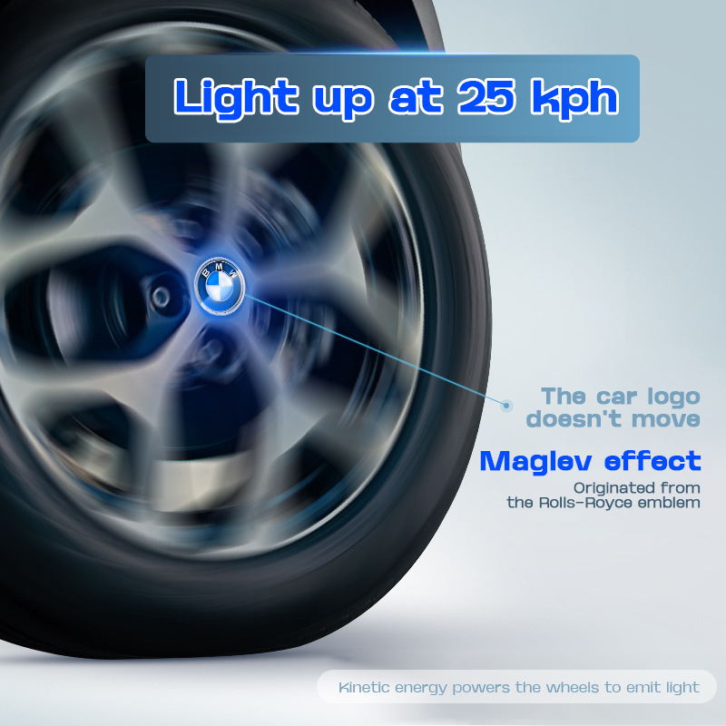 Custom Fit Floating LED Wheel Center Cover – Magnetic Suspension, Self-Charging, Waterproof, and Durable for All Weather