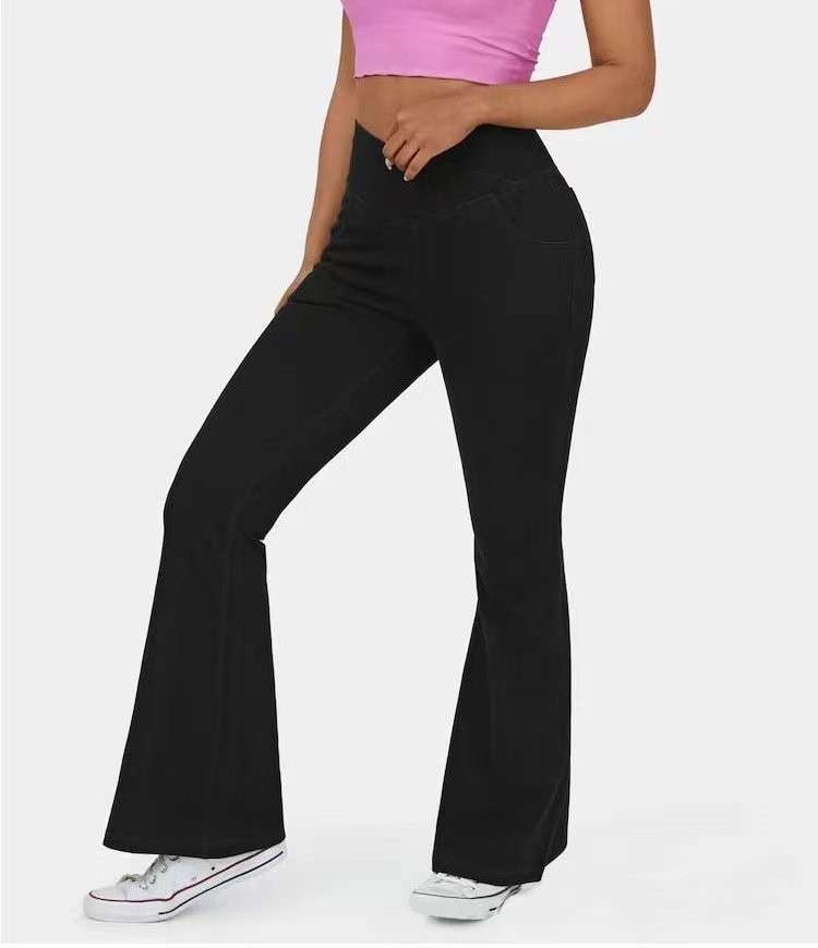 Women's high-waisted stretch crossover jeans