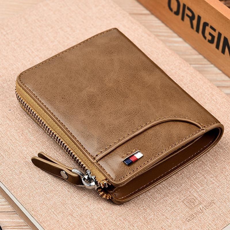 Men Wallet Zipper Purse ( RFID PROTECTED )