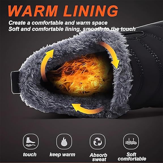 Slip-on wool-lined winter boots – warm, waterproof, and slip-resistant
