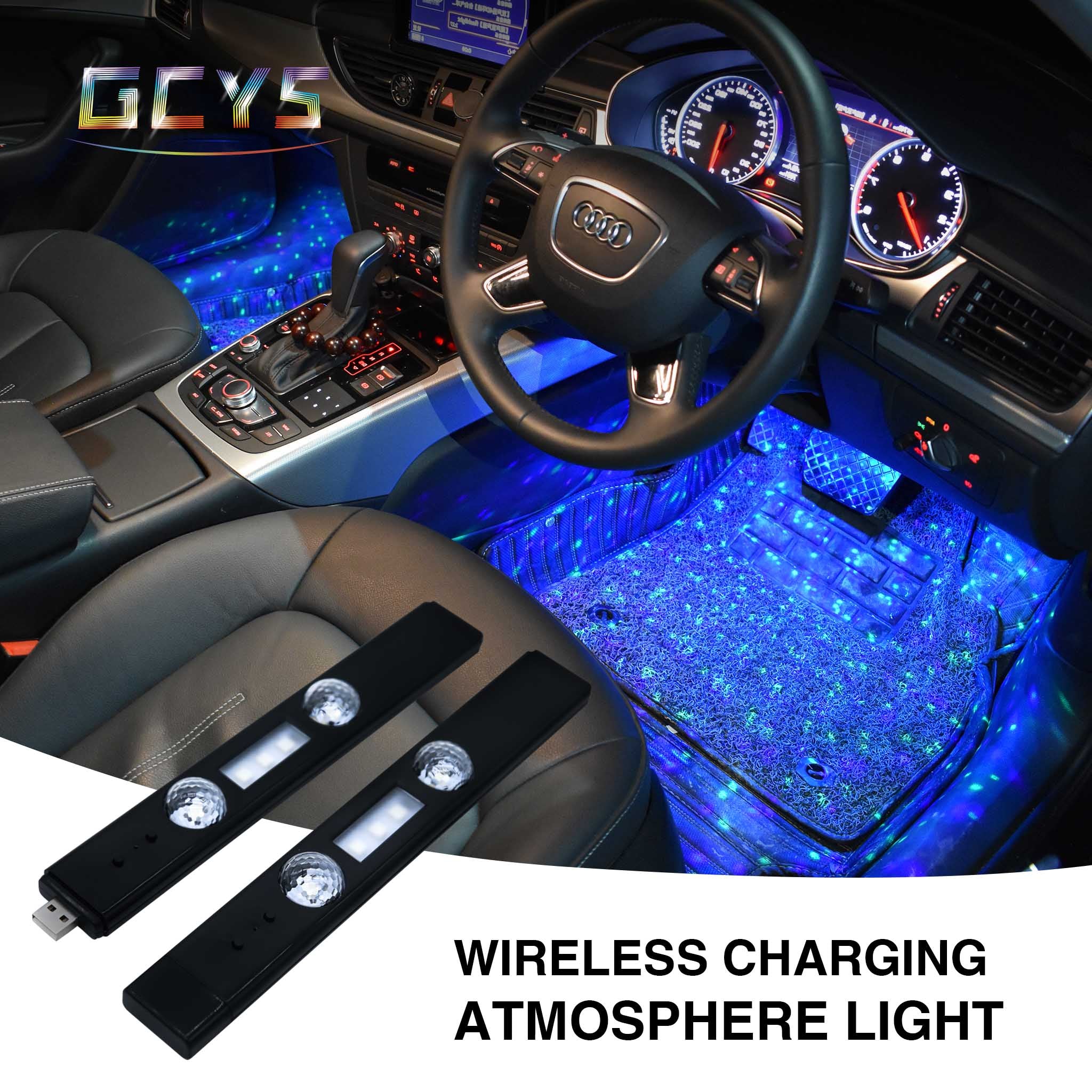 Wireless Car Ambient Light — Starry Sky Pattern & Warm Light (2-in-1)