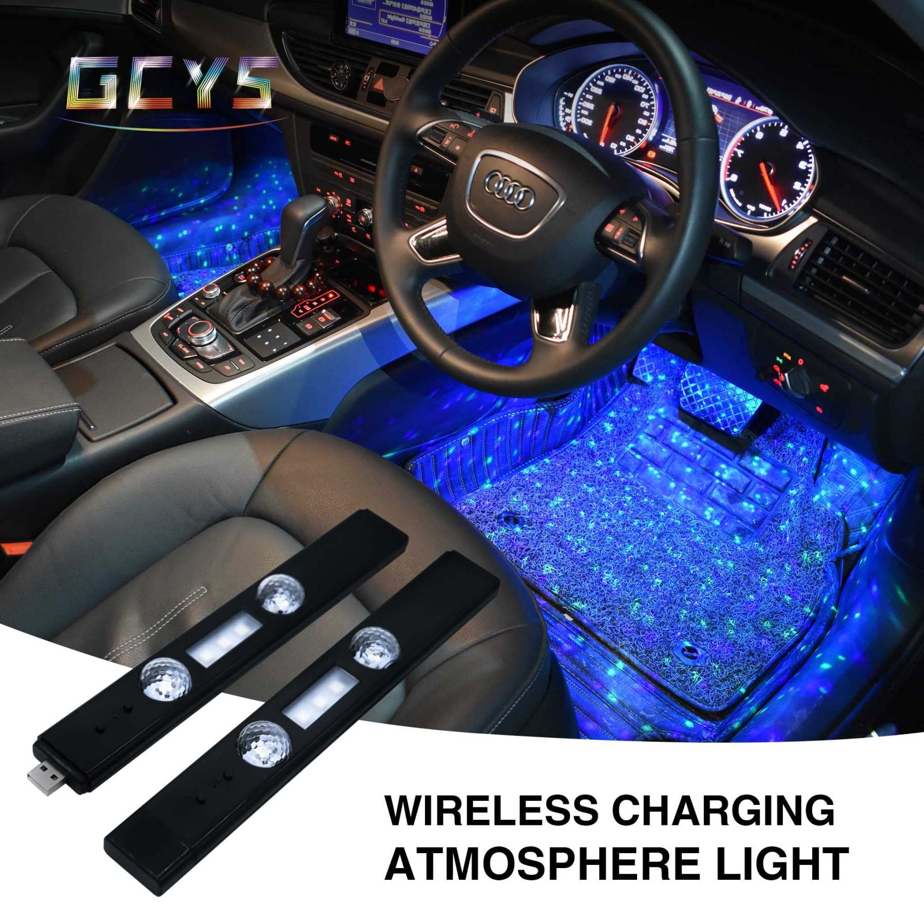 Wireless Car Ambient Light — Starry Sky Pattern & Warm Light (2-in-1)