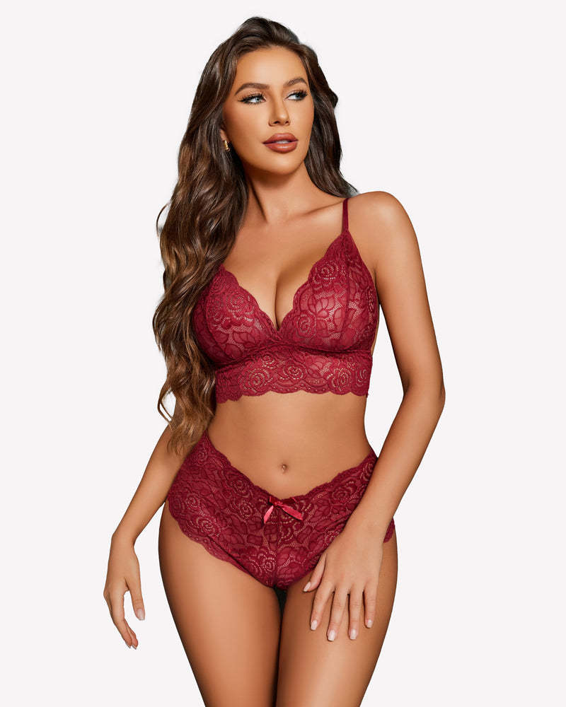 3 Piece Bra and Panty Sets with Robe