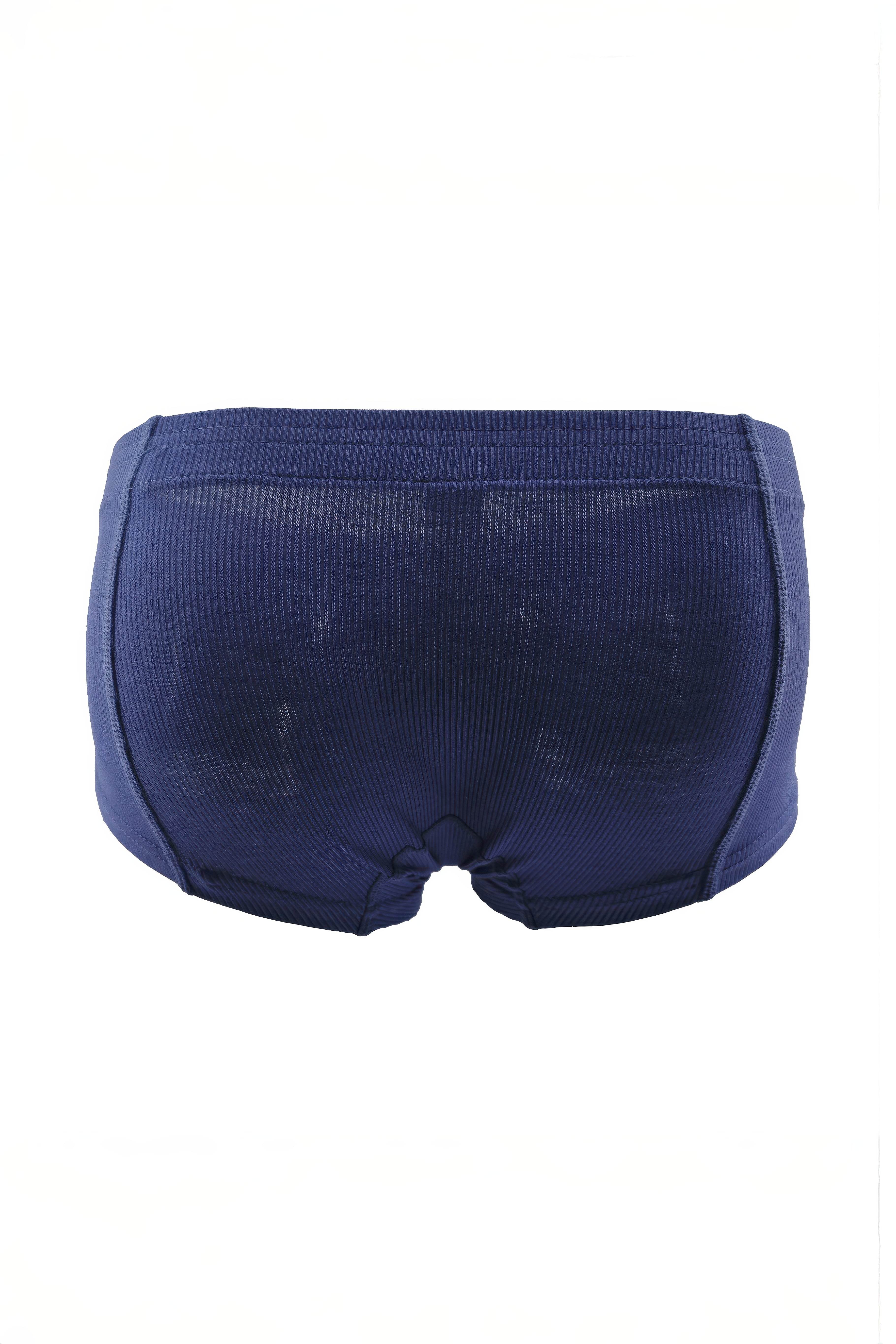 Men's Ribbed Boxer Briefs - Breathable Cotton Solid Color Underwear Set