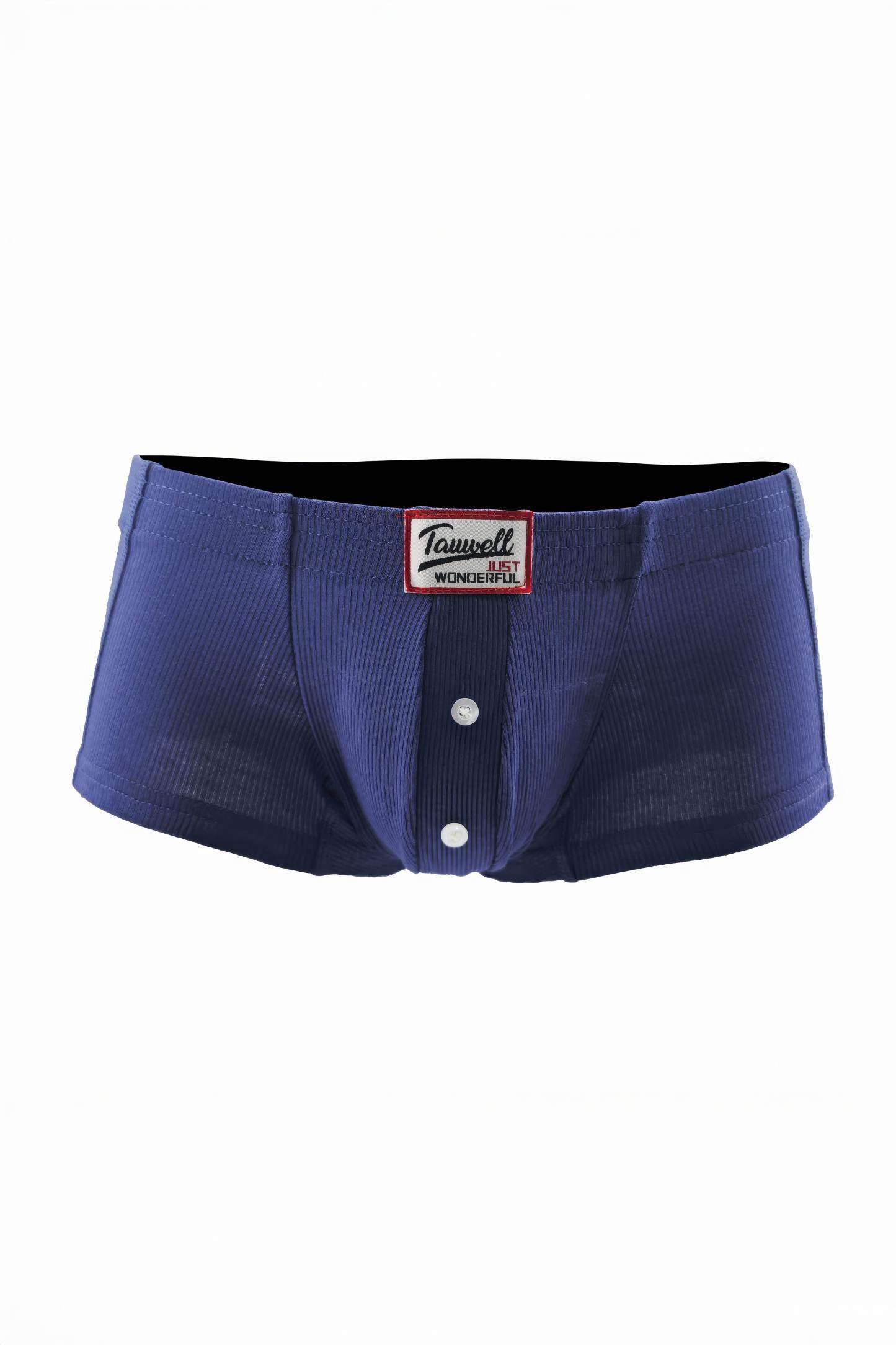 Men's Ribbed Boxer Briefs - Breathable Cotton Solid Color Underwear Set