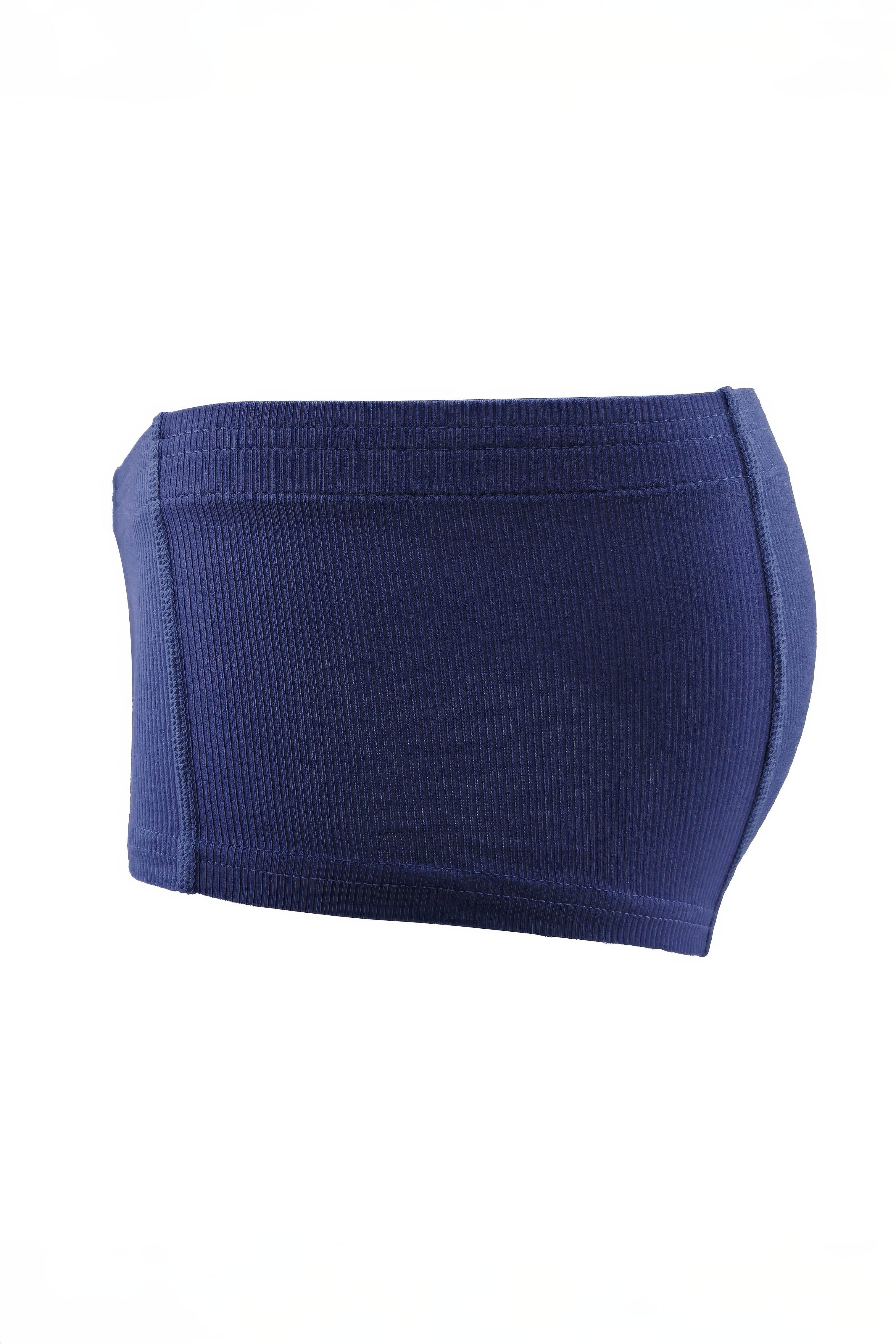 Men's Ribbed Boxer Briefs - Breathable Cotton Solid Color Underwear Set