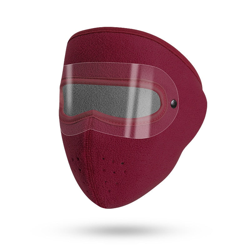 Warm Windproof Face Mask Ski Breathable Masks and Shield Caps with HD Goggles