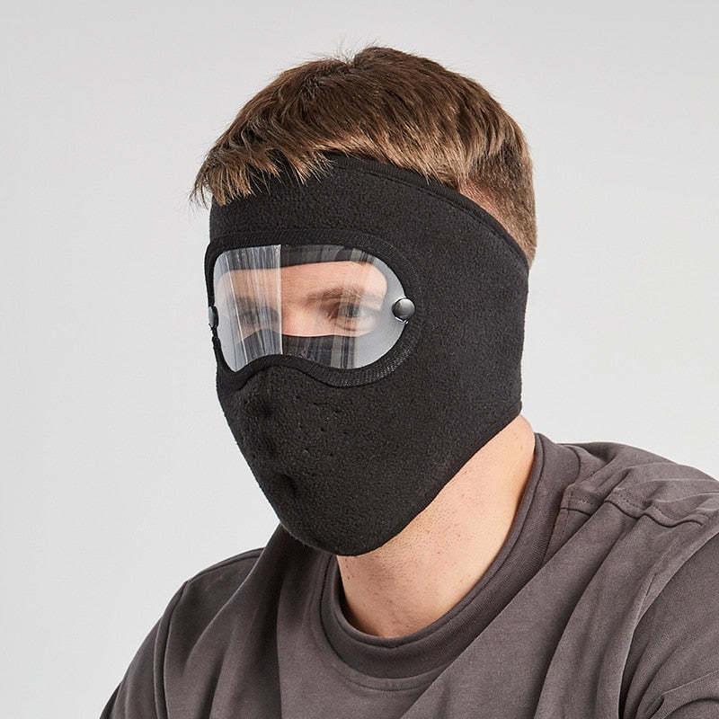 Warm Windproof Face Mask Ski Breathable Masks and Shield Caps with HD Goggles