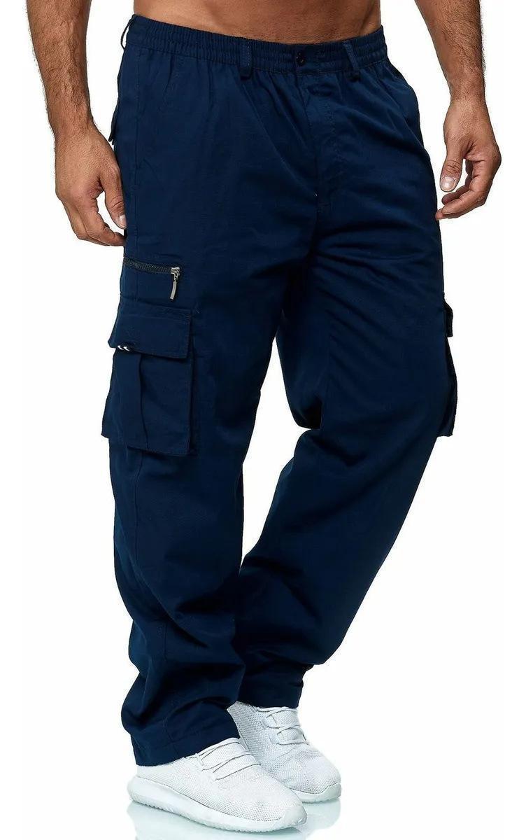 Men's work trousers, comfortable and flexible, straight leg design, multi-functional, expandable pockets.