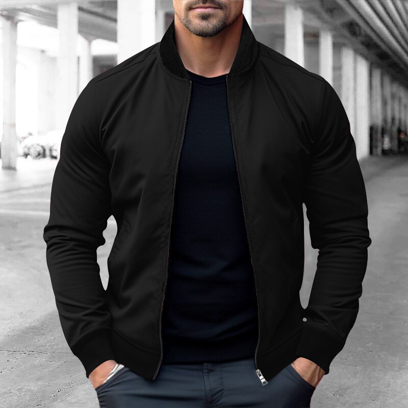 Men's Fashion Black Bomber Jacket