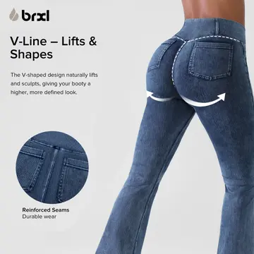 Women's high-waisted stretch crossover jeans