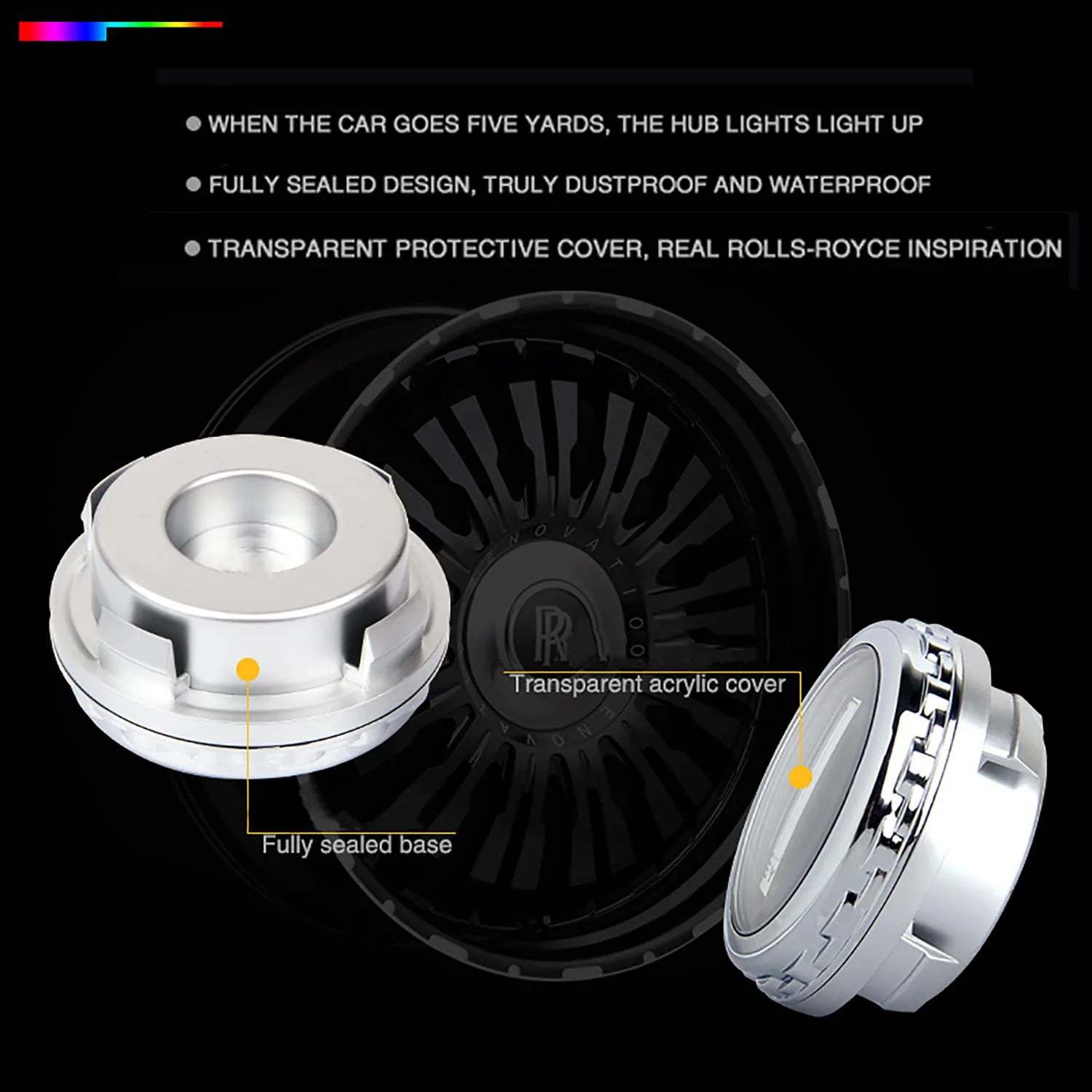 Custom Fit Floating LED Wheel Center Cover – Magnetic Suspension, Self-Charging, Waterproof, and Durable for All Weather
