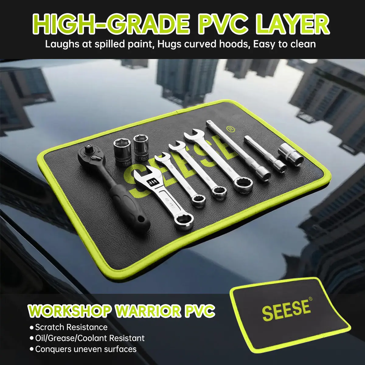 【FathersDayGift】 3PC Flexible Magnetic Tool Mat & Tray Holder - Magnetic Tool Tray, Flexible Magnetic Mat, PVC & Non-Slip for Garage Workshop, Auto Repair Tools fathersdaygiftideas fathersdaygift