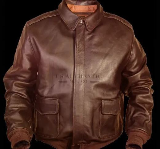 Men's Camel Stylish Flying Leather Jacket