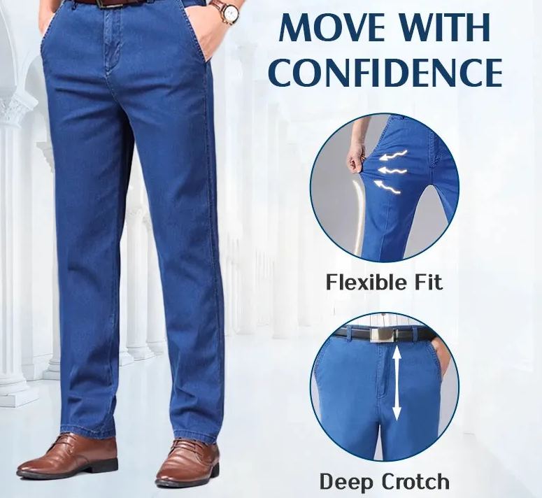 Men's Classic Straight Fit Stretch Jeans