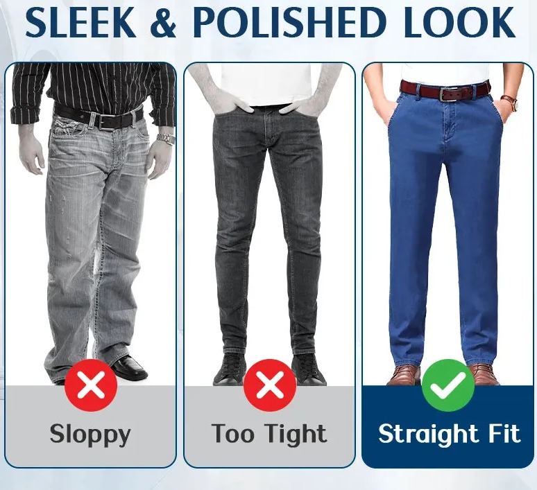 Men's Classic Straight Fit Stretch Jeans