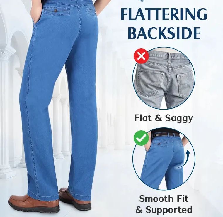 Men's Classic Straight Fit Stretch Jeans