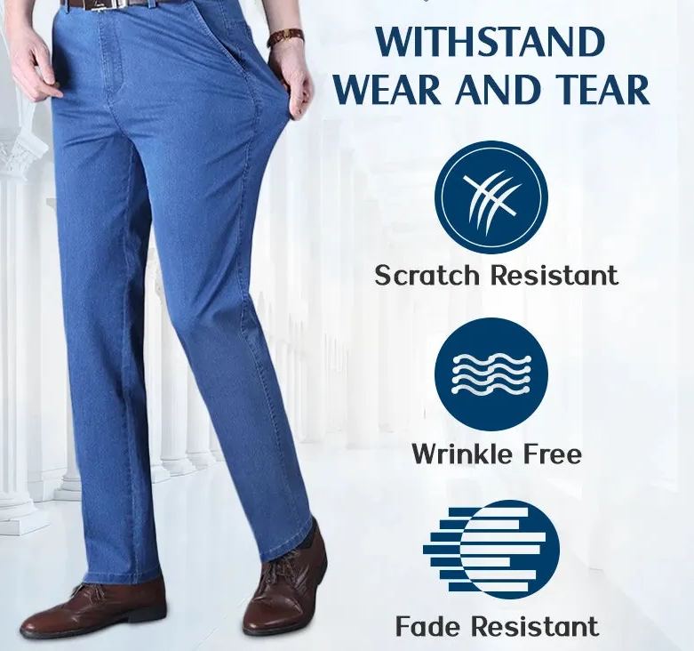 Men's Classic Straight Fit Stretch Jeans