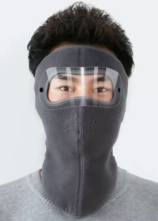 Warm Windproof Face Mask Ski Breathable Masks and Shield Caps with HD Goggles