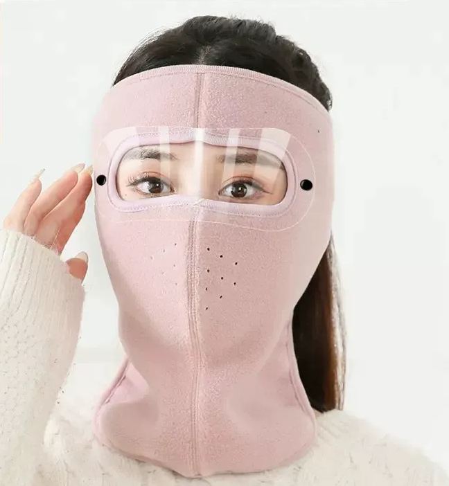 Warm Windproof Face Mask Ski Breathable Masks and Shield Caps with HD Goggles