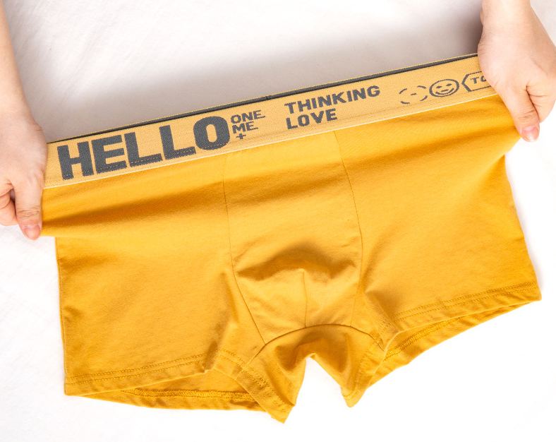 Fashion Solid Color Men'S Underwear Vitality Belt Comfortable Boxer Briefs Soft Breathable Four-Legged Shorts Hair Wholesale