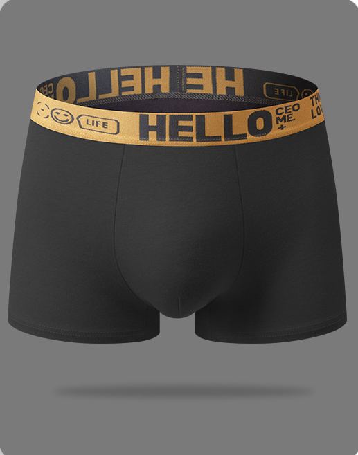 Fashion Solid Color Men'S Underwear Vitality Belt Comfortable Boxer Briefs Soft Breathable Four-Legged Shorts Hair Wholesale