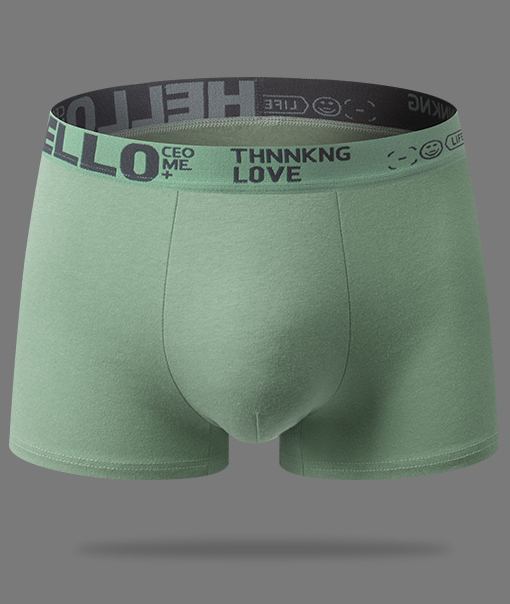 Fashion Solid Color Men'S Underwear Vitality Belt Comfortable Boxer Briefs Soft Breathable Four-Legged Shorts Hair Wholesale