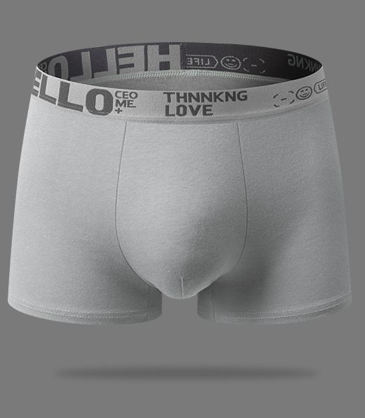 Fashion Solid Color Men'S Underwear Vitality Belt Comfortable Boxer Briefs Soft Breathable Four-Legged Shorts Hair Wholesale